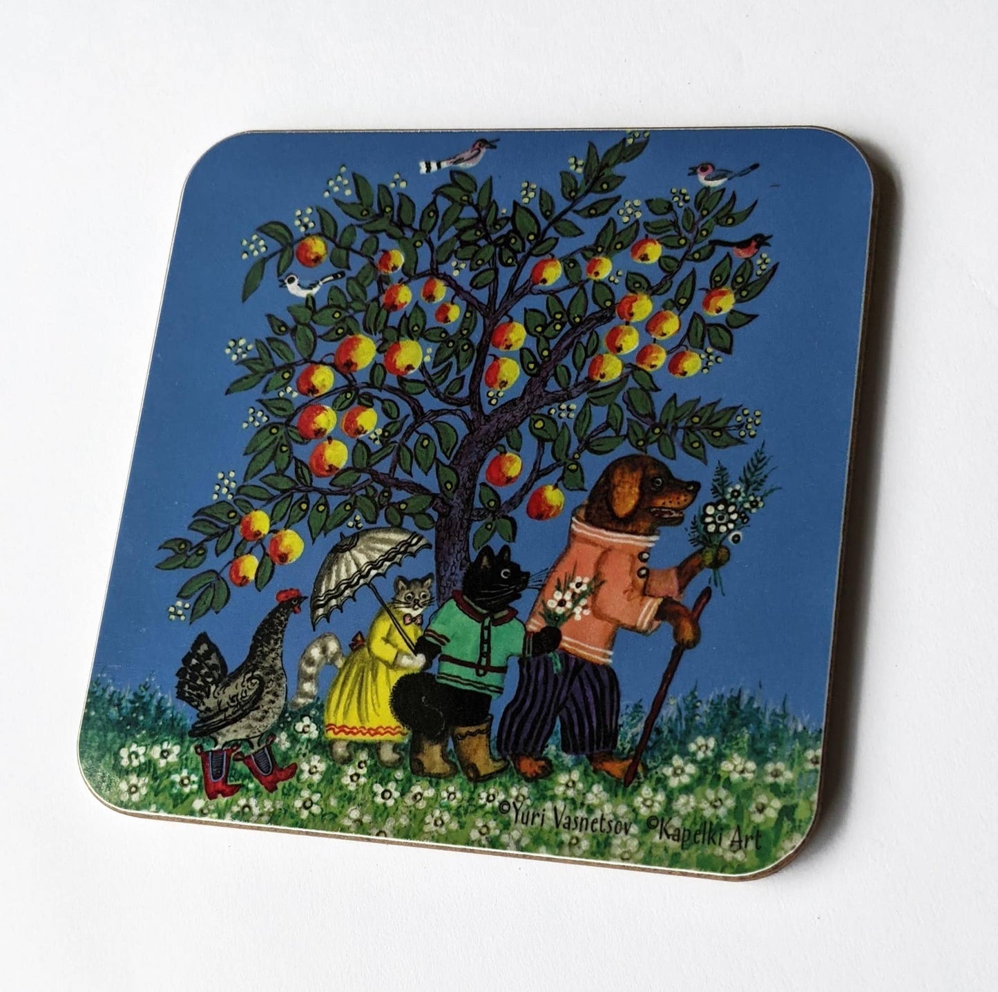 Animals under Apple Tree | Cork coaster