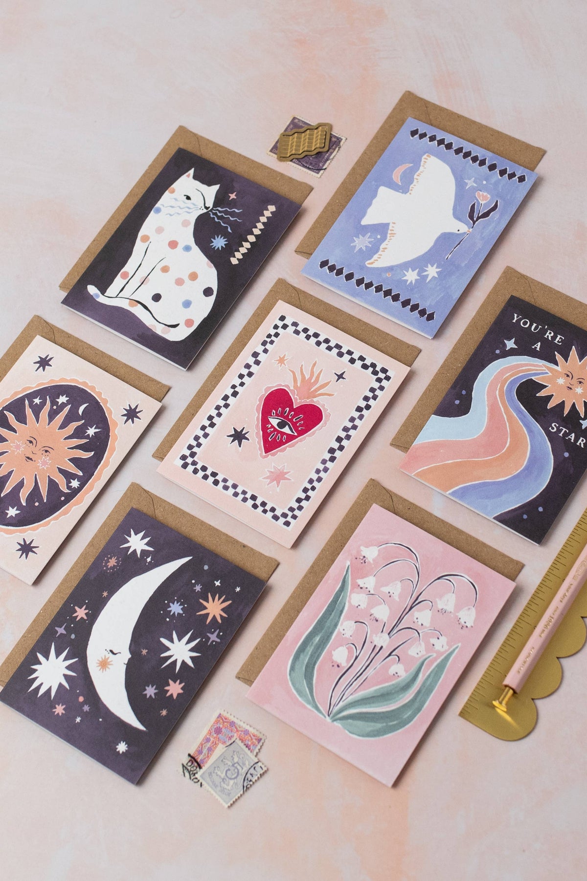 Sleeping Moon Mini Cards