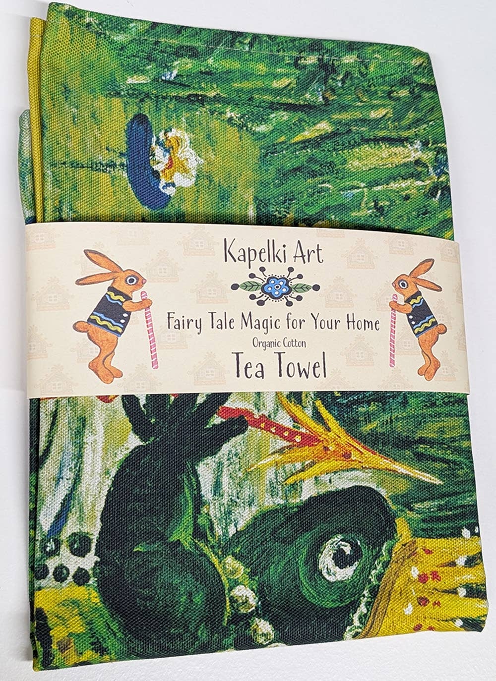 Frog Fairytale organic cotton kitchen towel