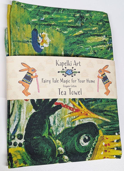 Frog Fairytale organic cotton kitchen towel