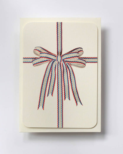 White, Red & Blue Bow