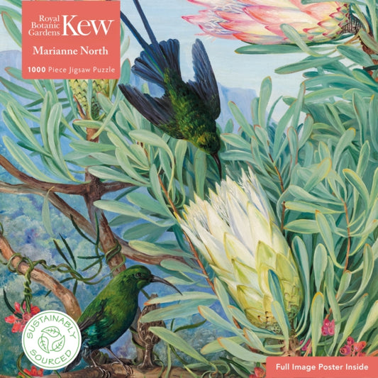 Adult Sustainable Jigsaw Puzzle Kew Gardens' Marianne North: Honeyflowers and Honeysuckers : 1000-pieces. Ethical, Sustainable, Earth-friendly-9781787558816