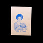 'Happy Birthday' Blue Cake Greetings Card