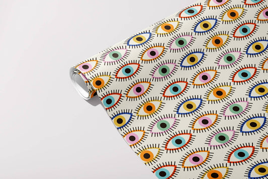 Gift Wrap - Colourful Eyes Pattern