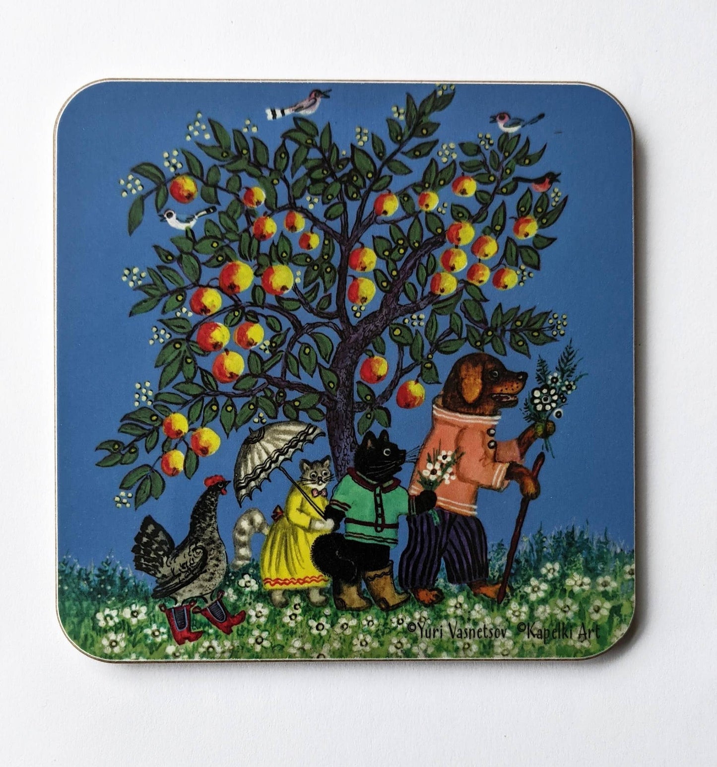 Animals under Apple Tree | Cork coaster